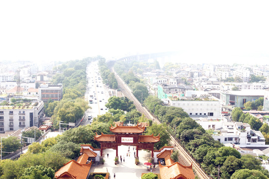 遠(yuǎn)眺長(zhǎng)江大橋