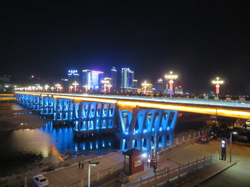 安康漢江一橋夜景
