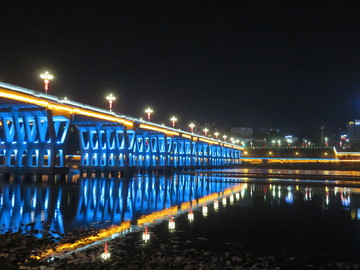 安康漢江一橋夜景