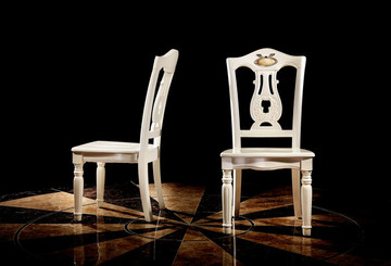 法式实木象牙白餐椅