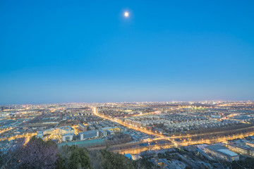俯瞰北京城市夜晚