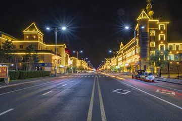 小鎮(zhèn)夜色街景