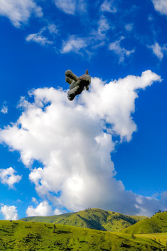 天空中飛翔的玩偶羊