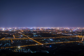 俯視北京城市夜晚