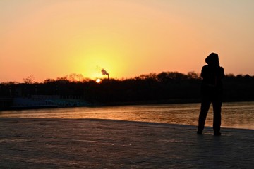 拍夕陽