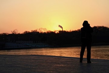 拍夕陽