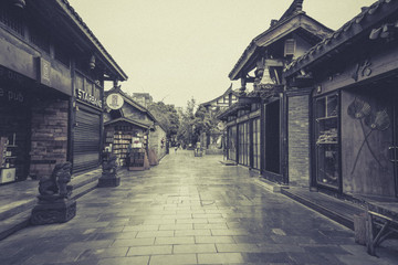 成都古鎮(zhèn)街景老照片