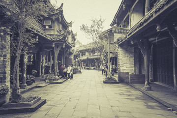成都古鎮(zhèn)老街街景