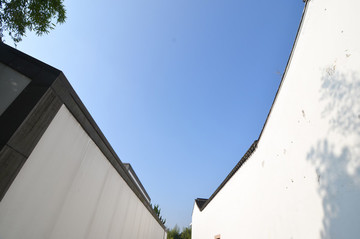 黑白中式建筑線條