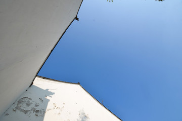黑白中式建筑線條