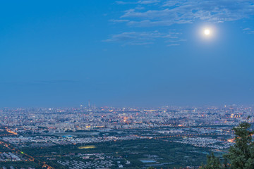俯瞰北京城市夜景