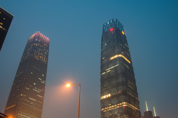 北京國(guó)貿(mào)霧霾夜景