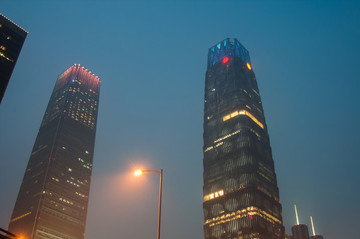 北京國(guó)貿(mào)霧霾夜景