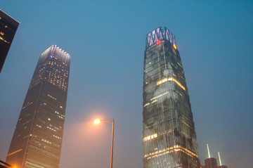 北京國(guó)貿(mào)霧霾夜景