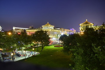 西安古城夜景