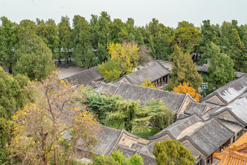 俯瞰頤和園古建筑秋色