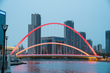 天津繁華大都市的絢麗夜景