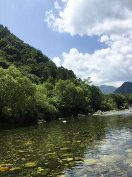 秦嶺山水河流山脈黑河森林公園