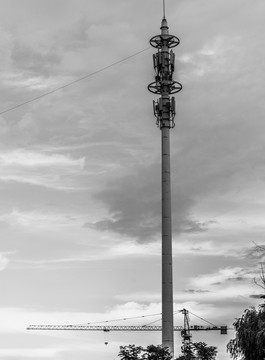 信號塔與吊機
