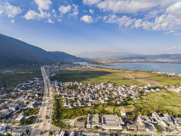 航拍蒼山洱海