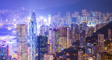 香港地標(biāo)建筑夜景