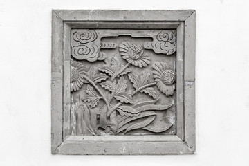 園林墻花卉磚雕