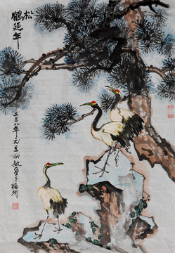 國(guó)畫(huà)松鶴延年