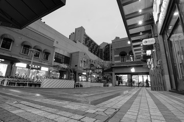 城市黑白夜景