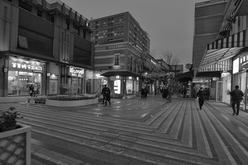 城市黑白夜景