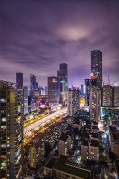 京基濱河時代大廈夜景