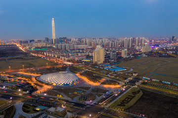 天津?yàn)I海新區(qū)于家堡夜景