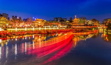 南京秦淮河夫子廟夜景