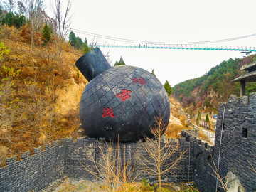 航拍海陽(yáng)地雷戰(zhàn)旅游景區(qū)