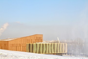 飛雪濛濛中的博物館