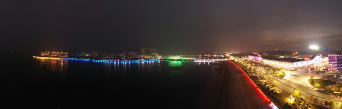 青島西海岸萬(wàn)達(dá)影都星光島夜景全