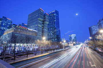 北京城市道路夜景