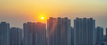 清晨的日出的陽光