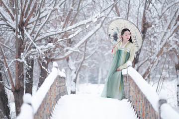 雪景人像