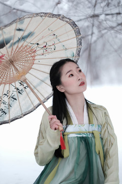 雪景人像