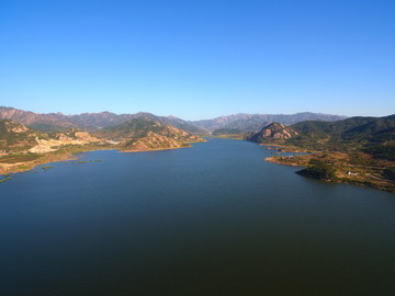 航拍青島嶗山水庫