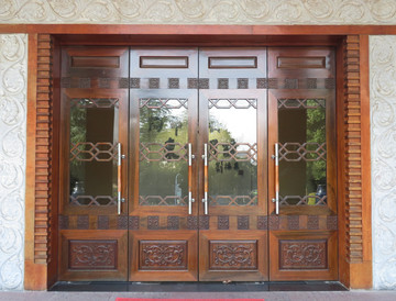 中式仿古木門