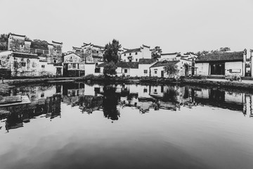 徽州古鎮(zhèn)黑白照片