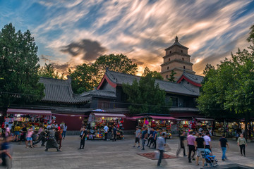 陜西西安大雁塔夜景