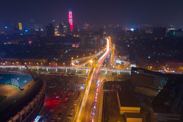 航拍濟南市玉函立交橋1