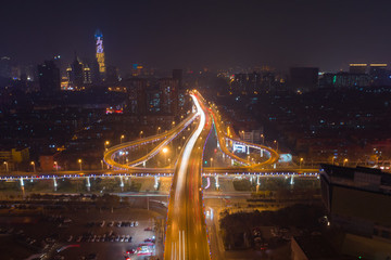 航拍濟南市玉函立交橋2