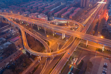 航拍濟(jì)南市玉函立交橋8