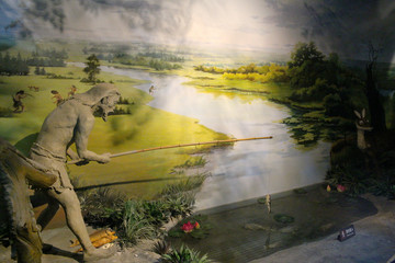 古人類(lèi)釣魚(yú)場(chǎng)景