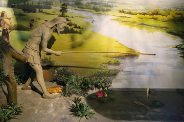 原始人釣魚(yú)場(chǎng)景