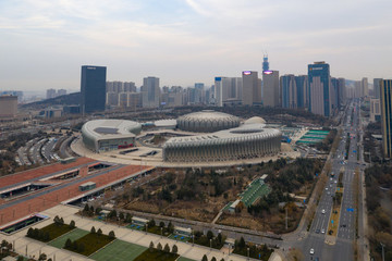 航拍濟(jì)南奧體中心4