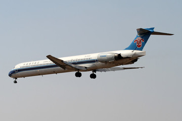 中國南方航空飛機(jī)降落